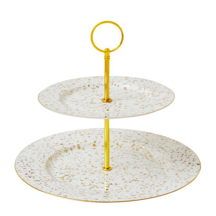 bombay duck Enchante Speckled Gold Two Tier Cake Stand