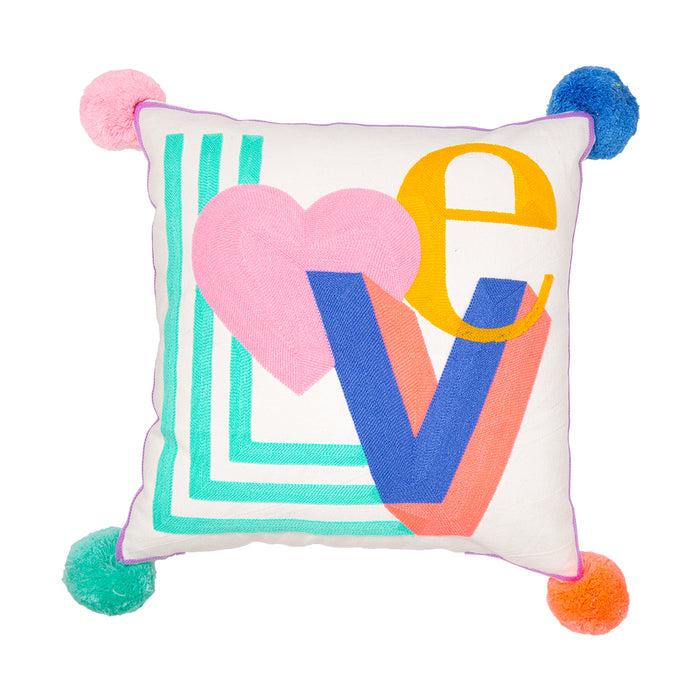 bombay Duck Gigi Locked In Love Embroidered Cushion Multicoloured
