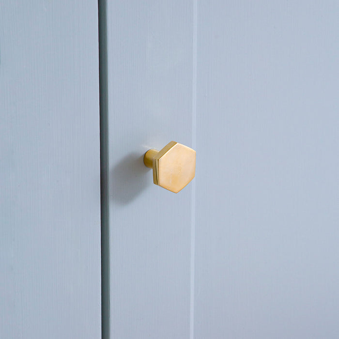 Bombay Duck Hexagon Knob With M4 Screw Polished Brass