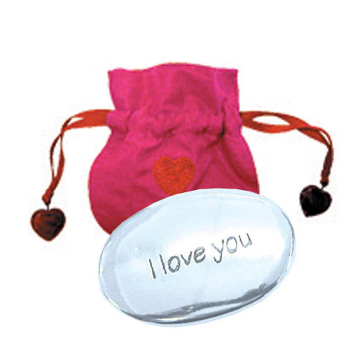 bombay duck I Love You Love Token in Pink Silk Giftbag