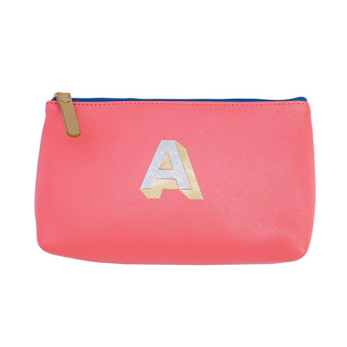 Bombay Duck Letterpress Make Up Bag Metallic Letter