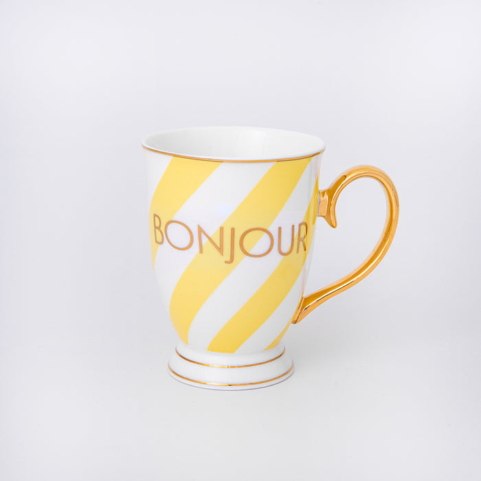 Bombay Duck Portofino Mug Bonjour Sherbet Lemon Stripes