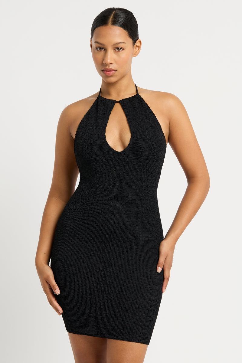 bond eye Bisou Mini Dress in Black Eco