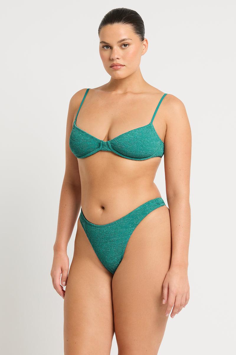 Bond Eye Christy Brief In Teal Animalia Lurex