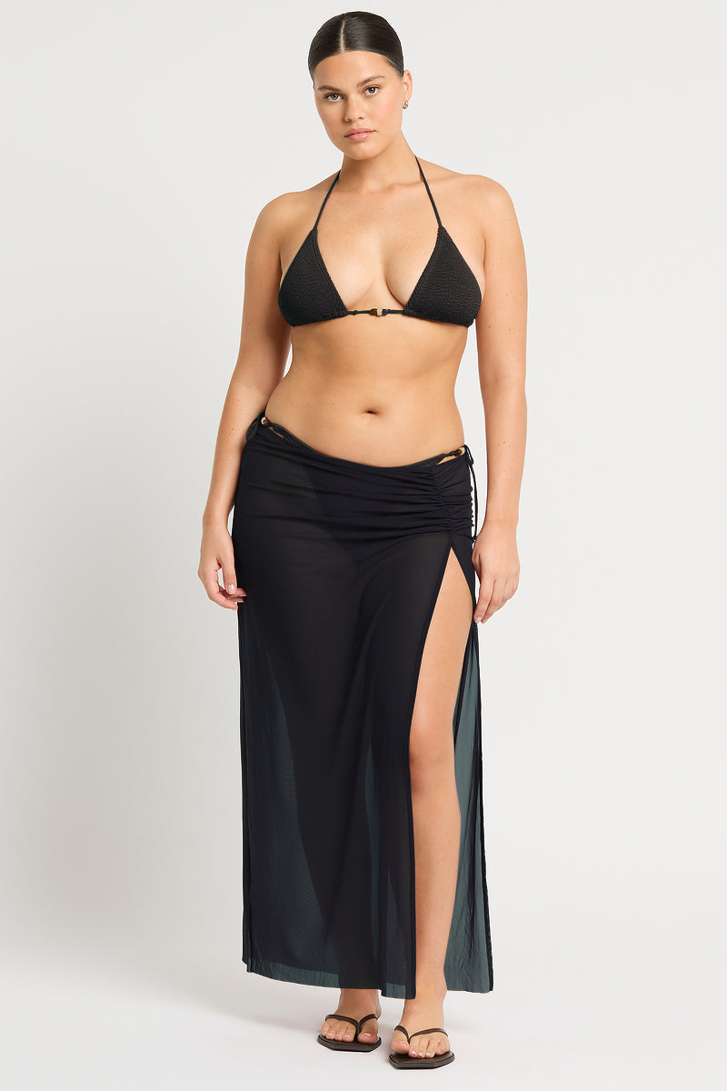 Bond Eye Claudia Maxi Skirt In Black Mesh