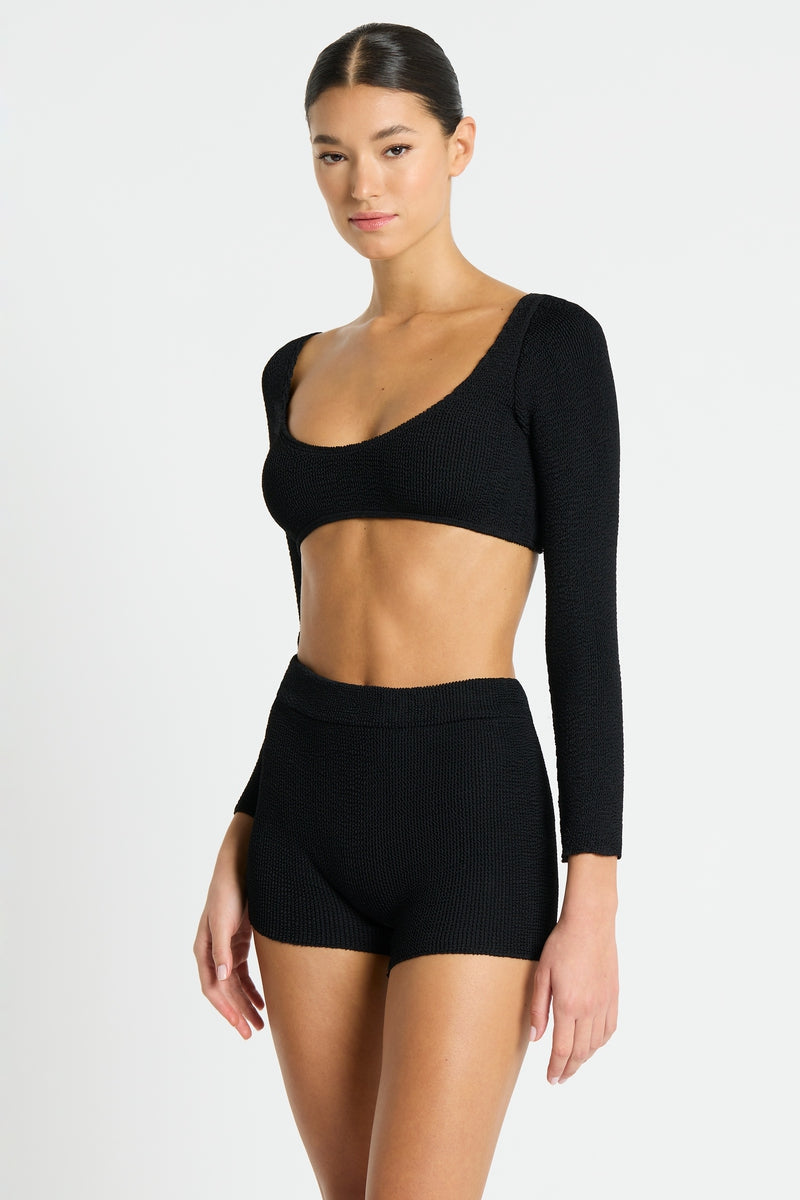 bond eye Dom Short in Black Eco