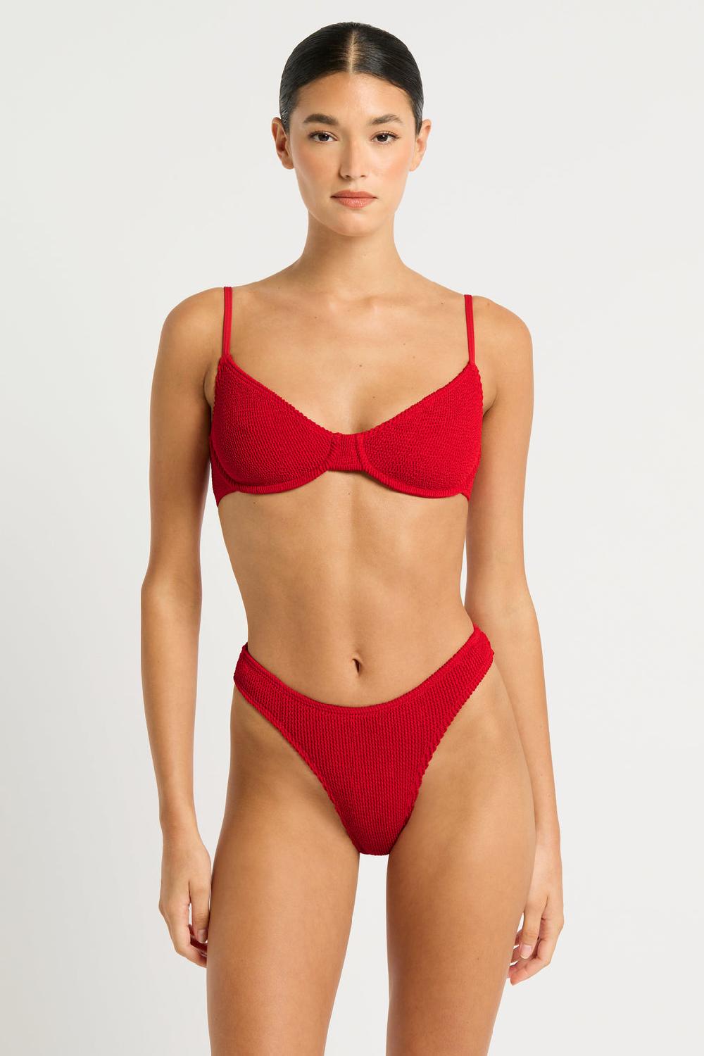 bond eye Gracie Balconette in Baywatch Red Eco