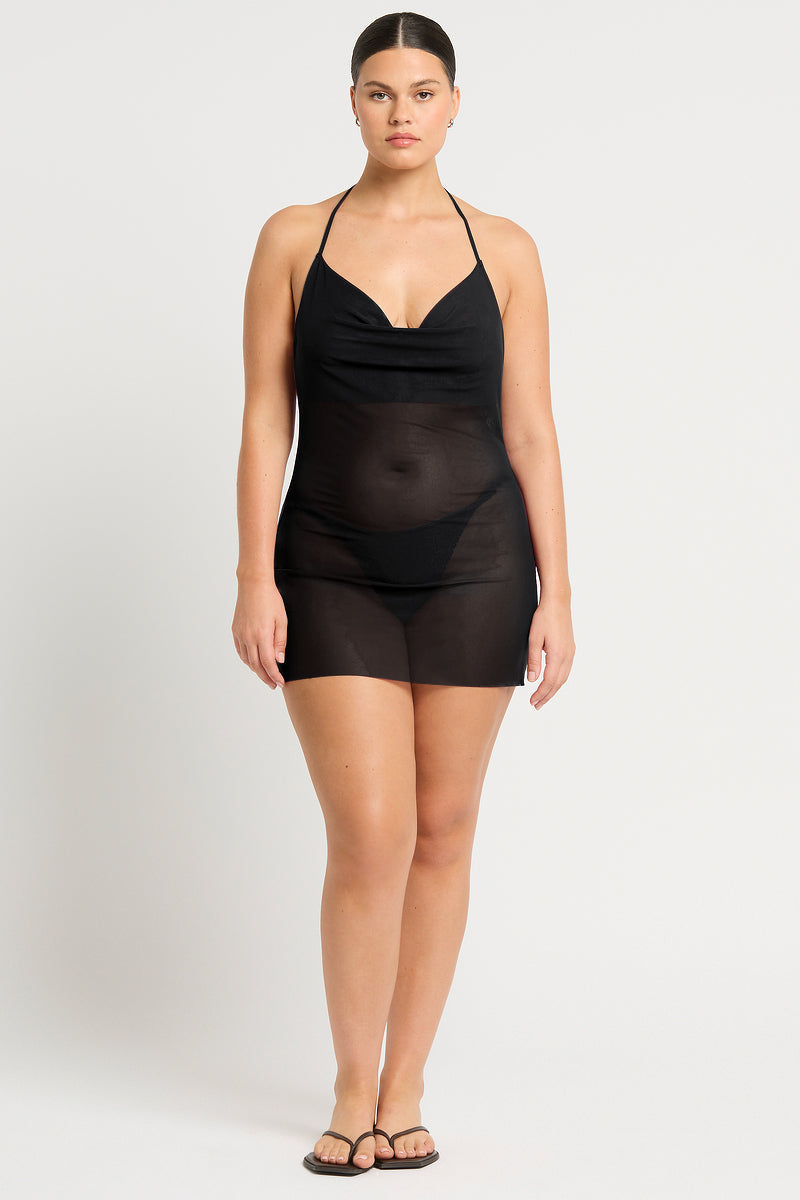 bond eye Naomi Mini Dress in Black Mesh