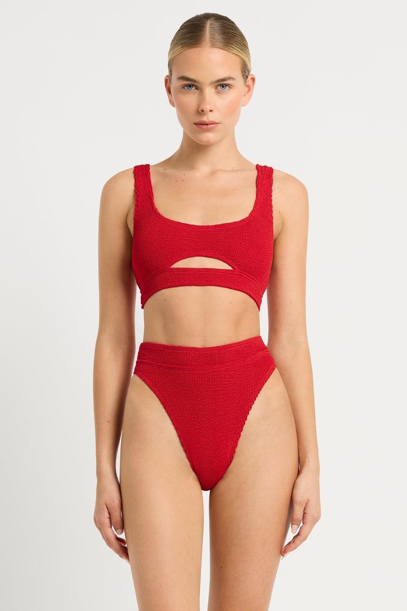 bond eye Sasha Crop Eco in Baywatch Red