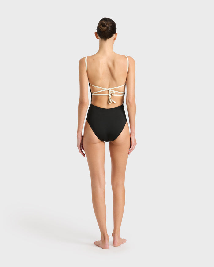 Bondi Born Bianca One Piece - Black & Porcelain (Embodee™)