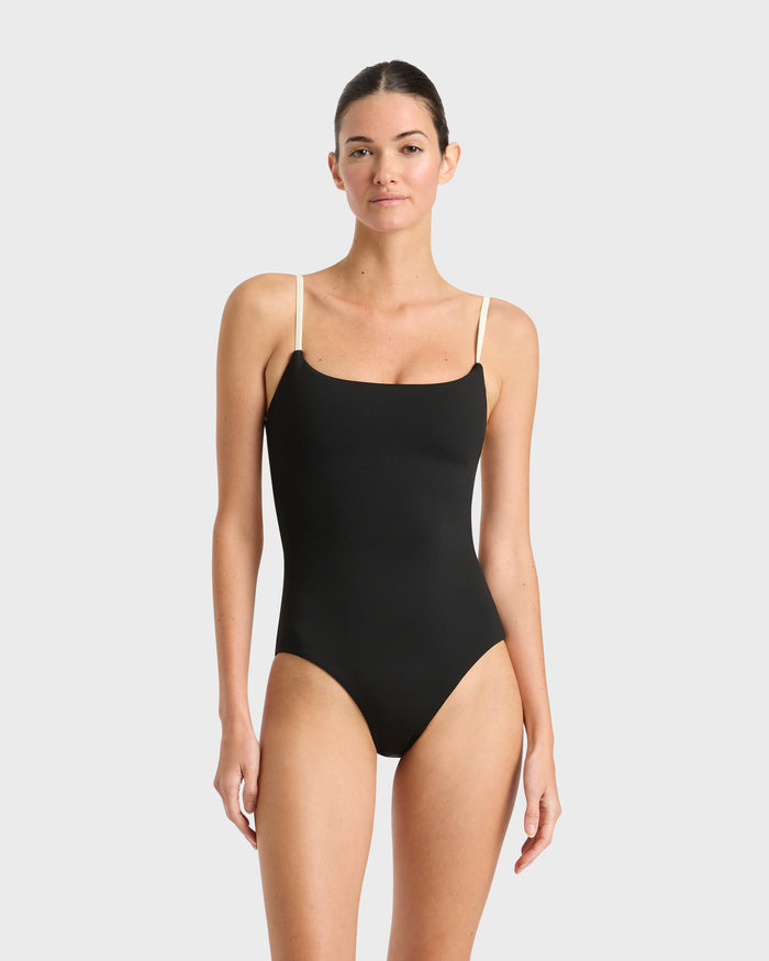 bondi born Bianca One Piece - Black & Porcelain (Embodee™)