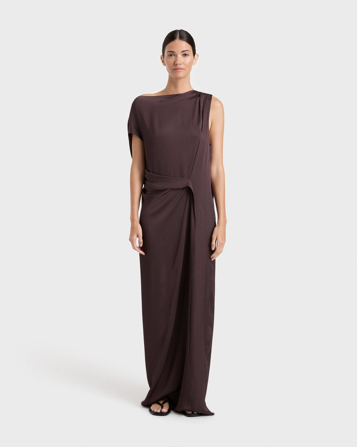 bondi born Ardea Draped Dress - Mocha