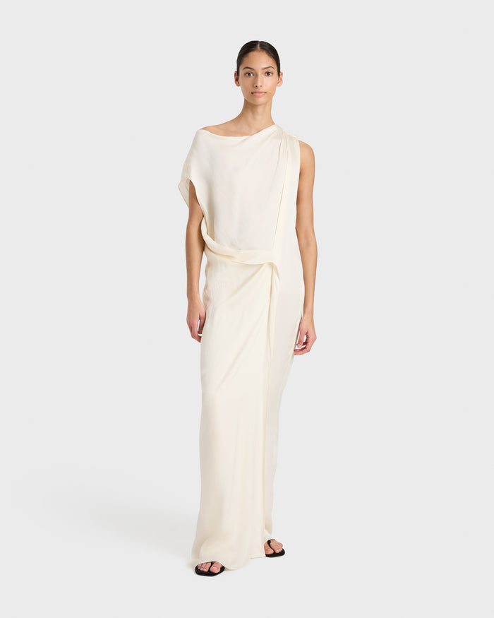 bondi born Ardea Draped Dress - Pearl