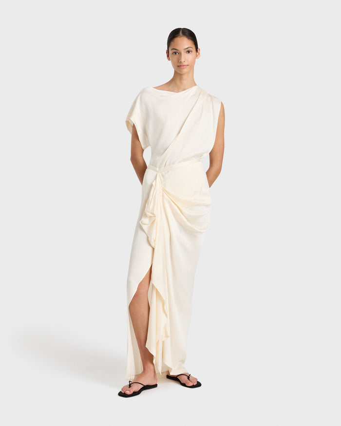 bondi born Ardea Draped Skirt - Pearl