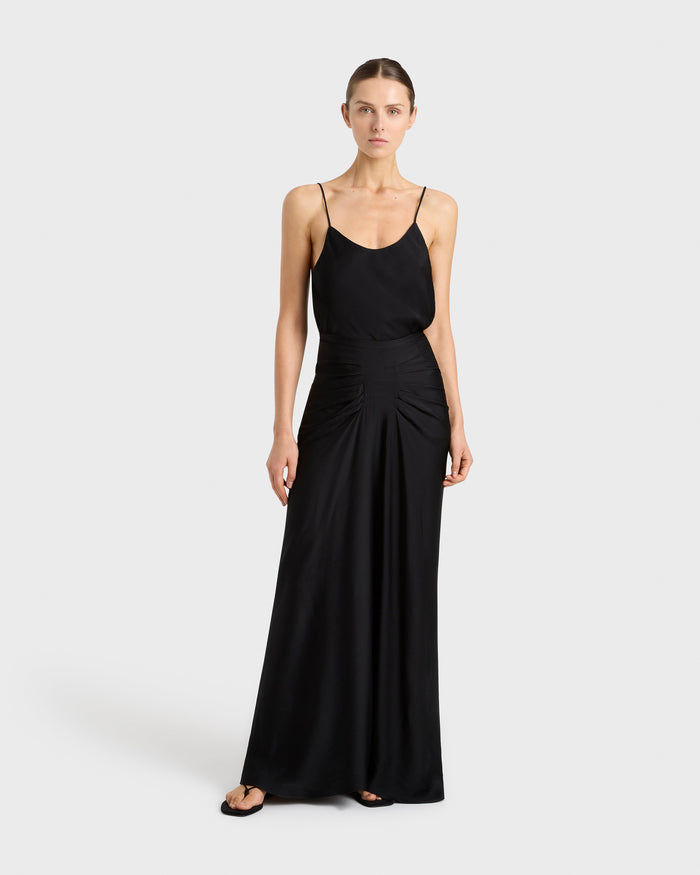 bondi born Ardea Tucked Maxi Skirt - Black