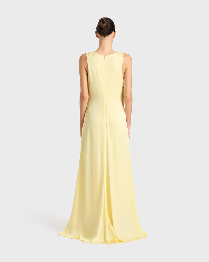 Bondi Born Ardea Twist Shoulder Maxi Dress - Lemon