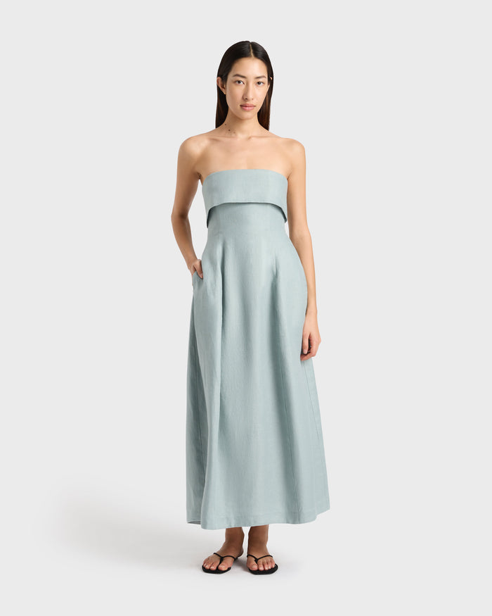 bondi born Atami Strapless Maxi Dress - Celadon