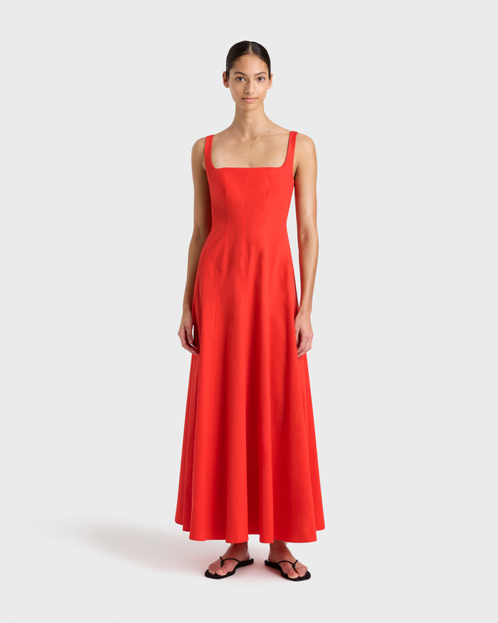 bondi born Avila Panelled Maxi Dress - Scarlet