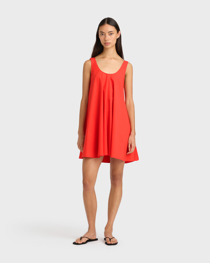 bondi born Avila Swing Mini Dress - Scarlet