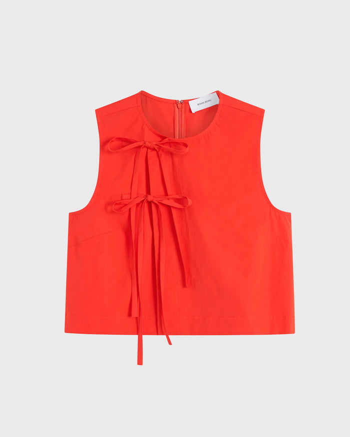 Bondi Born Avila Tie-Front Top - Scarlet