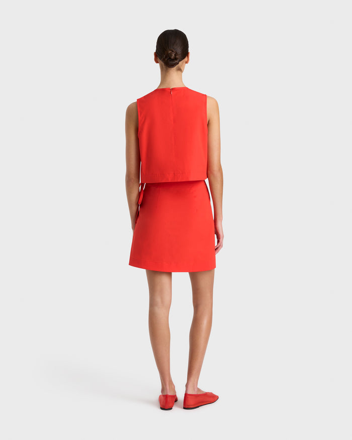 Bondi Born Avila Wrap Mini Skirt - Scarlet