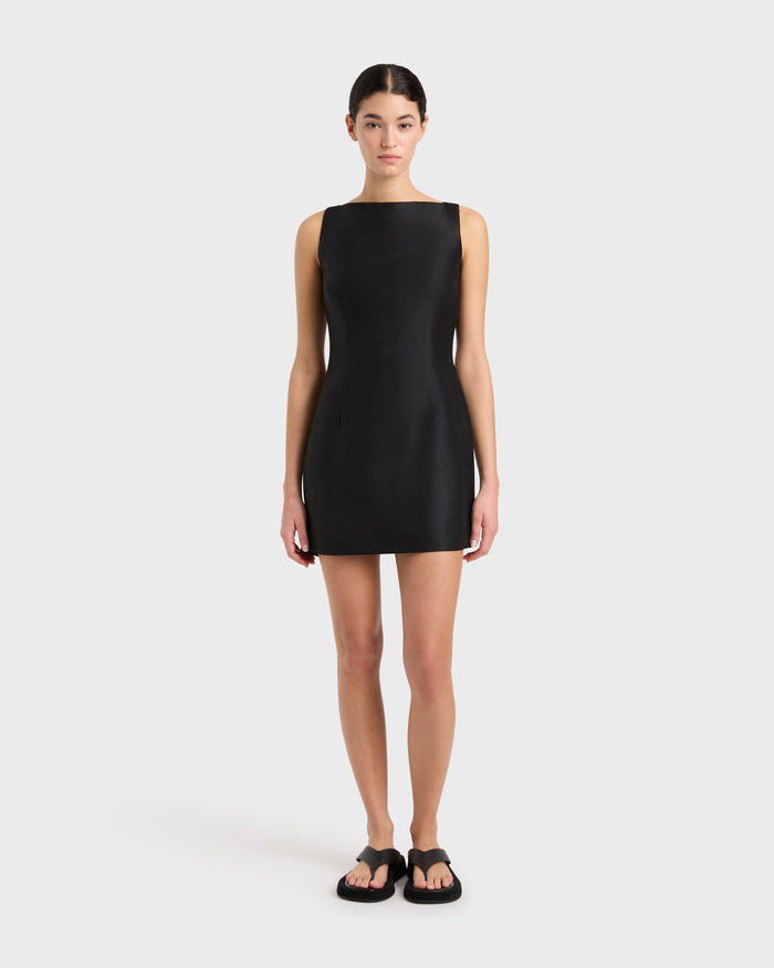 bondi born Bormio Backless Mini Dress - Black
