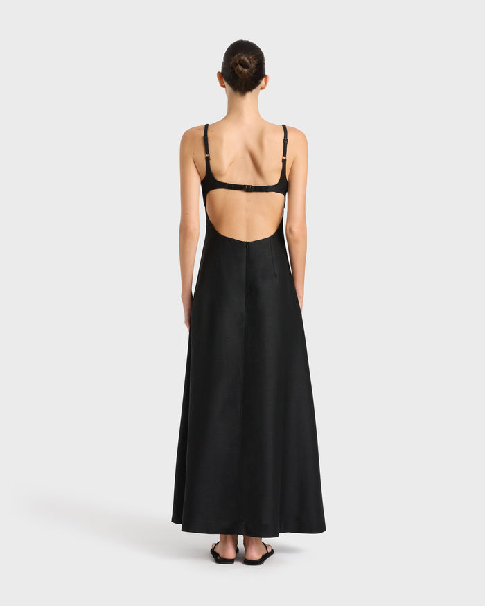 Bondi Born Bormio Exposed Back Maxi Dress - Black