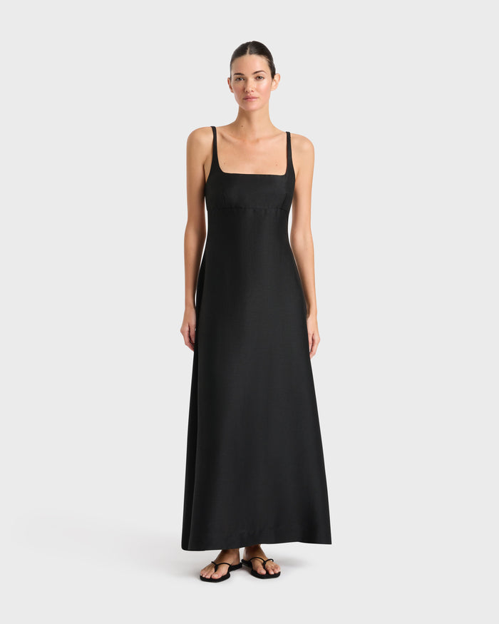 bondi born Bormio Exposed Back Maxi Dress - Black