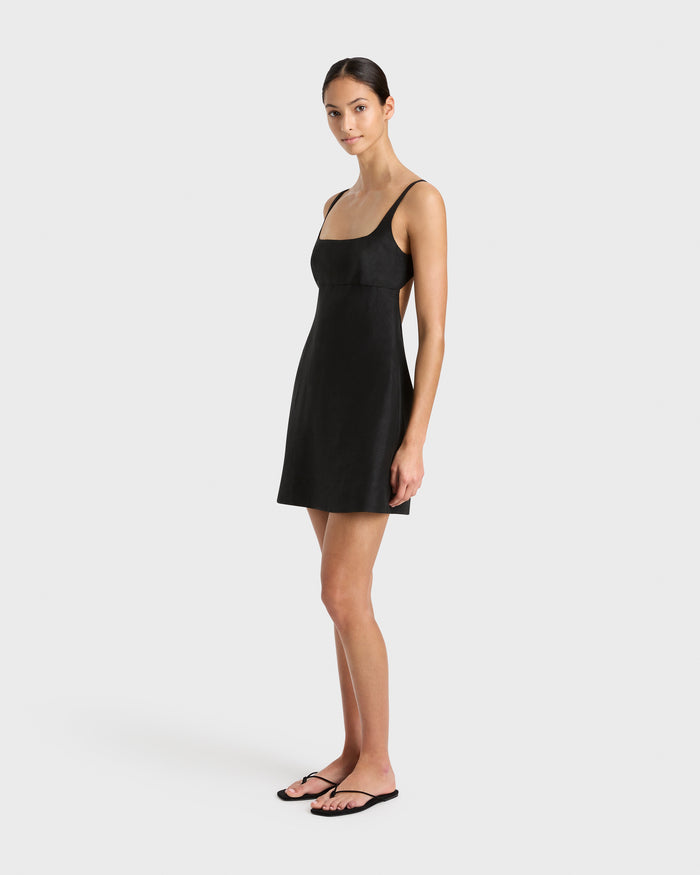 Bondi Born Bormio Exposed Back Mini Dress - Black