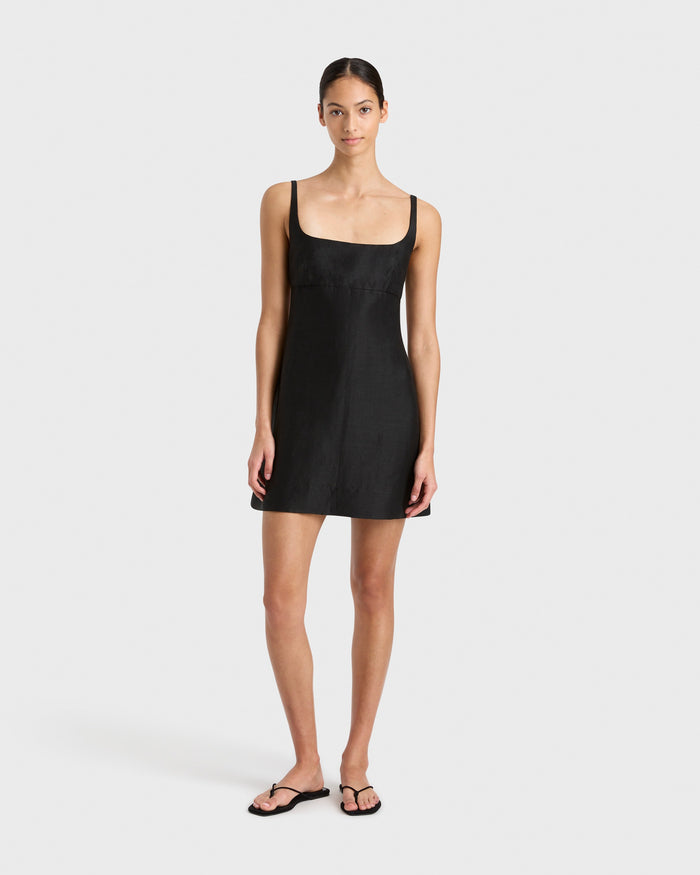 bondi born Bormio Exposed Back Mini Dress - Black