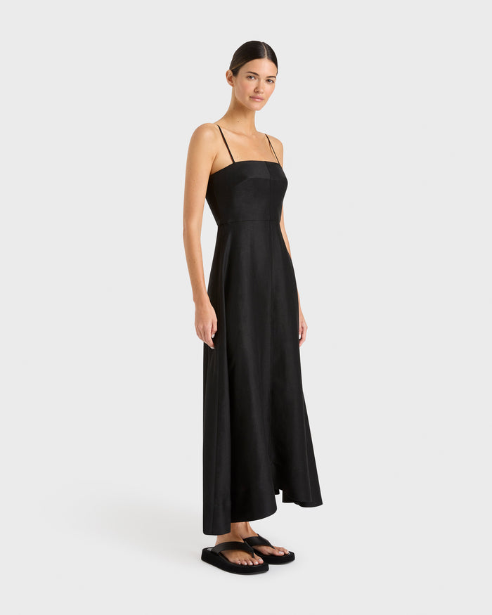 Bondi Born Bormio Flared Maxi Dress - Black