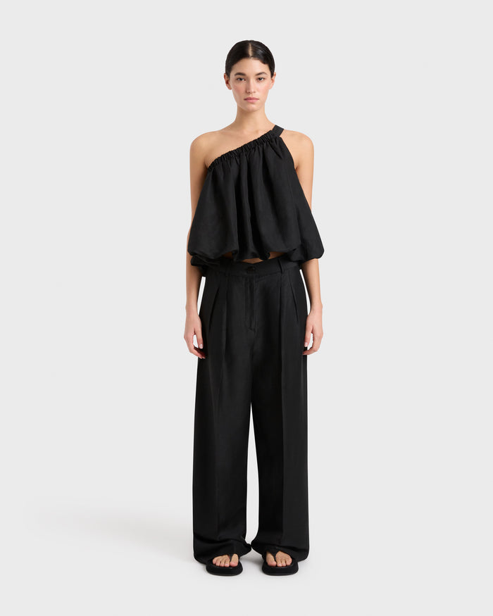bondi born Bormio One Shoulder Top - Black