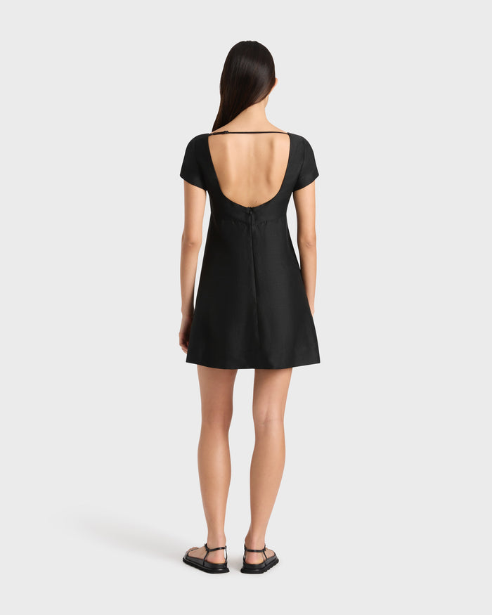 Bondi Born Bormio Round Neck Mini Dress - Black