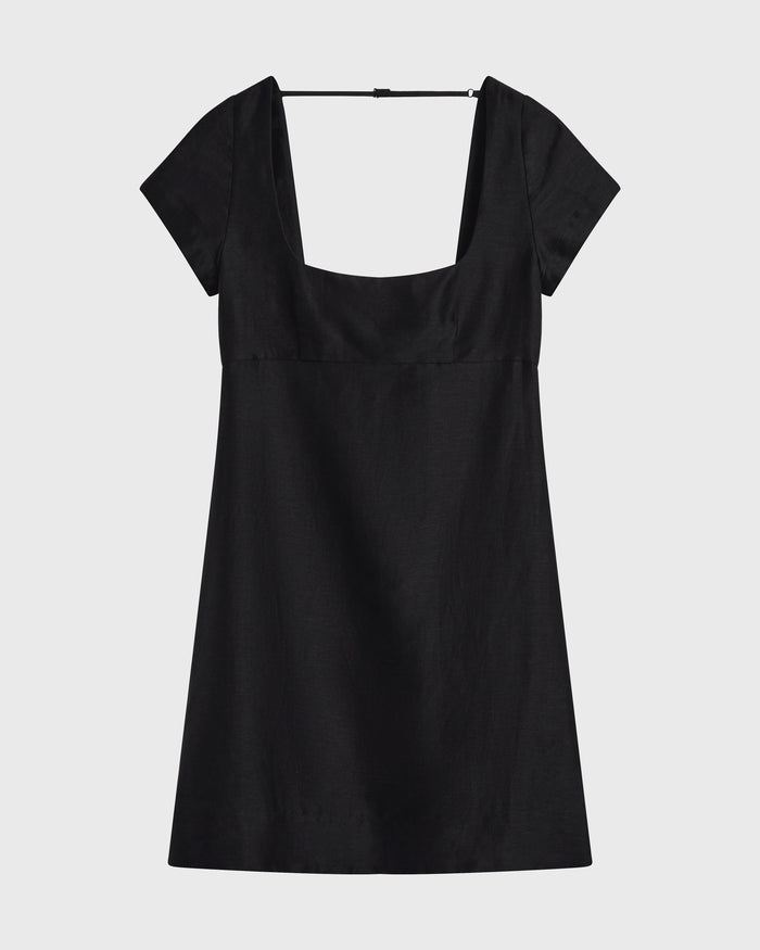 Bondi Born Bormio Round Neck Mini Dress - Black