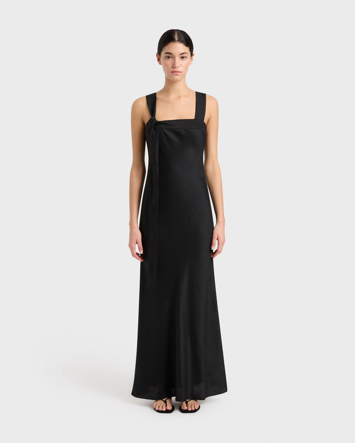 bondi born Bormio Twist Strap Dress - Black