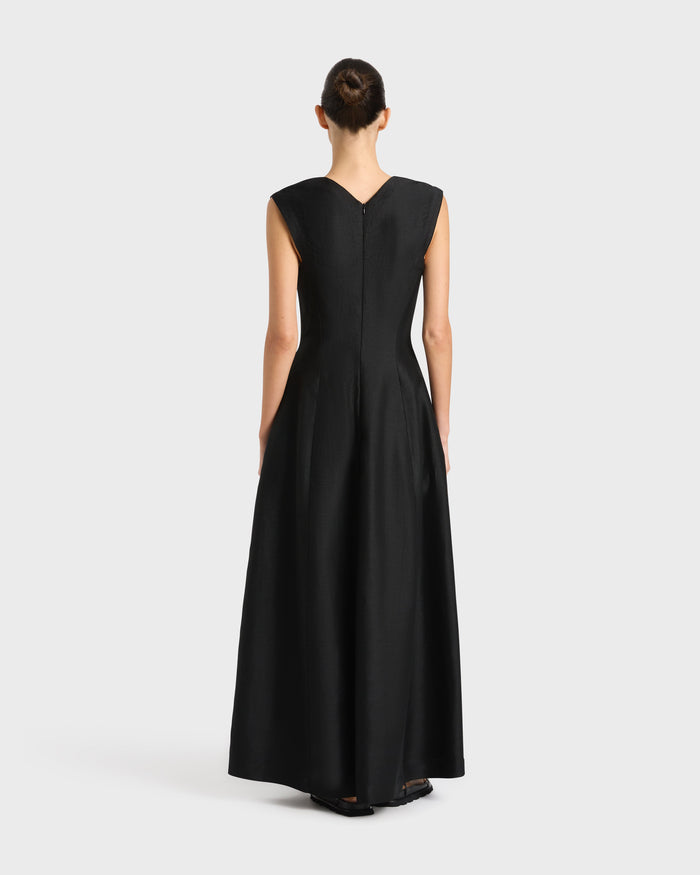 Bondi Born Bormio V Neck Midi Dress - Black