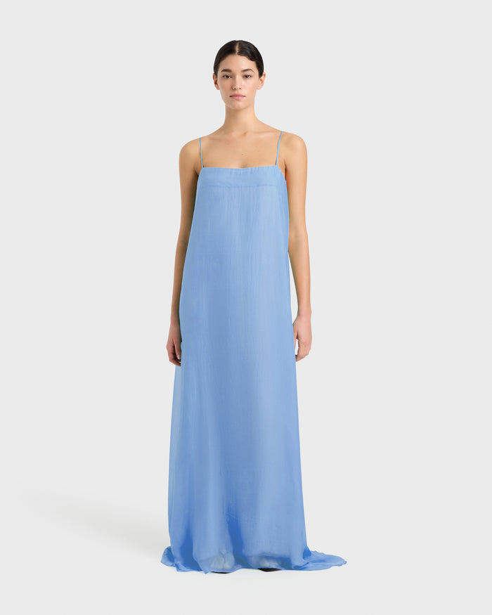 bondi born Capri Silk Chiffon Cami Dress - Sky