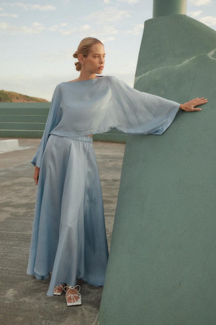 Bondi Born Como Kimono Top - Sky Blue
