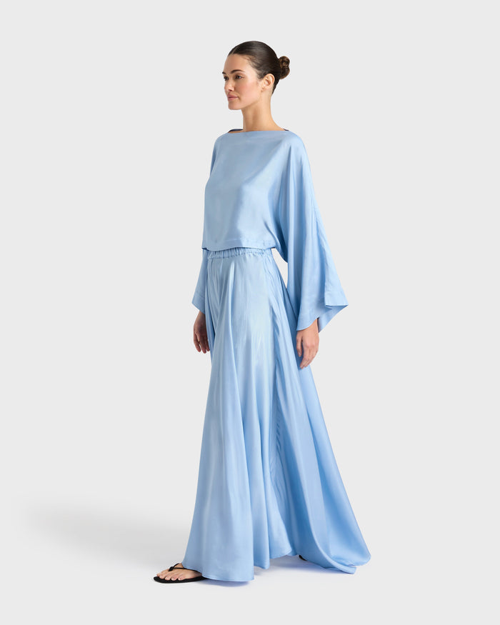 bondi born Como Maxi Skirt - Sky Blue