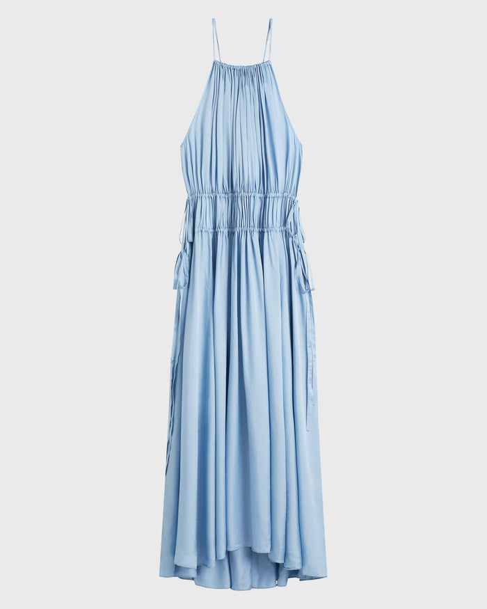 Bondi Born Como Tie Gathered Maxi Dress - Sky Blue