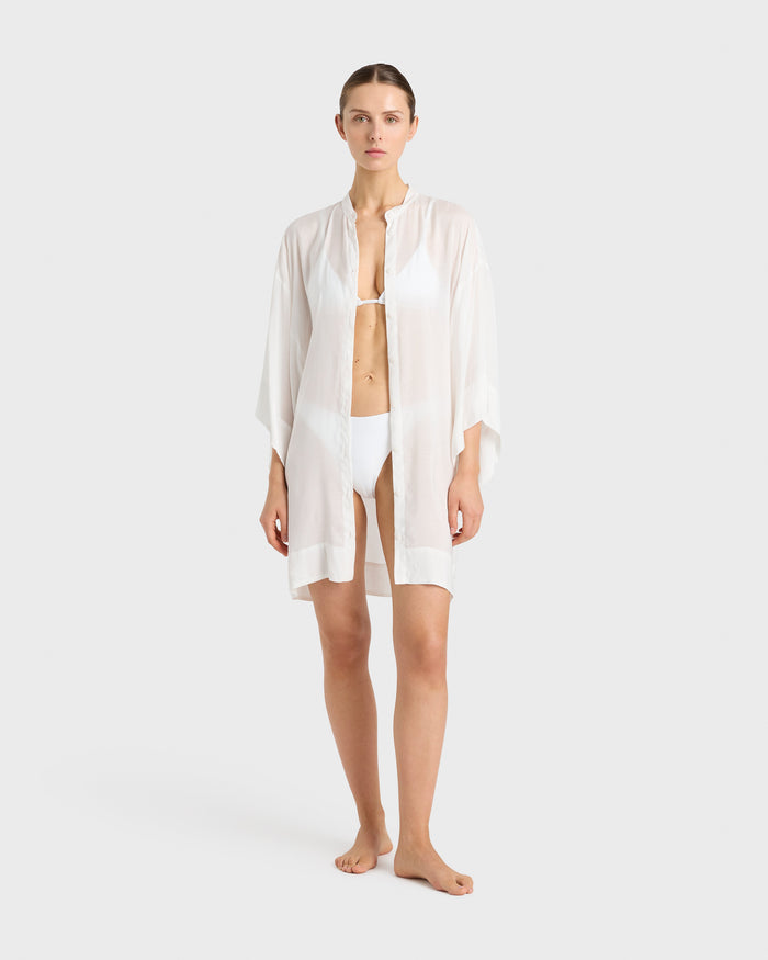 bondi born Cremona Mini Kimono Coverup - White
