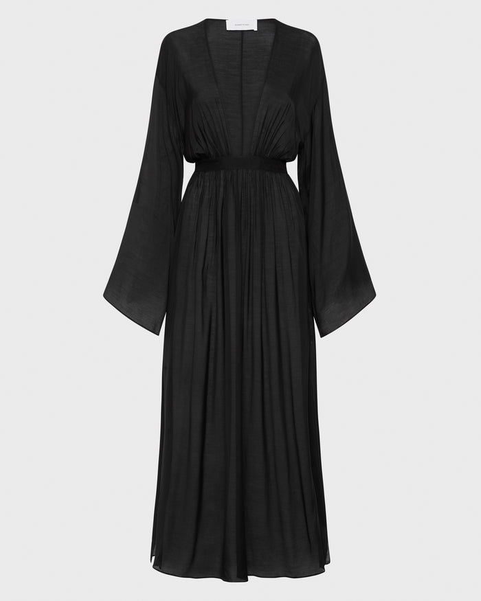 Bondi Born Cremona Plunge Front Maxi Coverup - Black