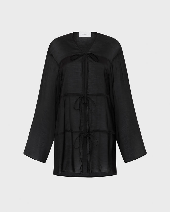 Bondi Born Cremona Tie-Front Mini Coverup - Black