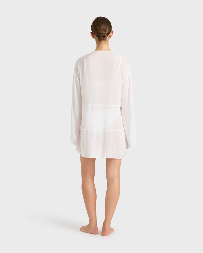 Bondi Born Cremona Tie-Front Mini Coverup - White