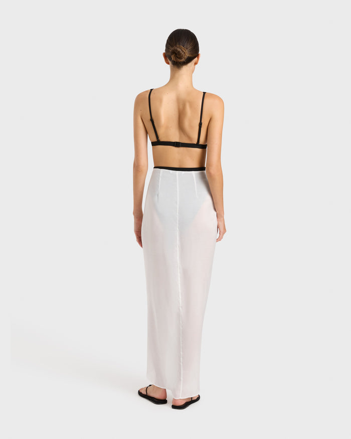 Bondi Born Cremona Tie-Front Sarong - White