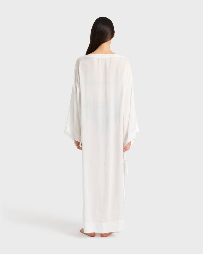 Bondi Born Cremona Tie-Side Maxi Coverup - White