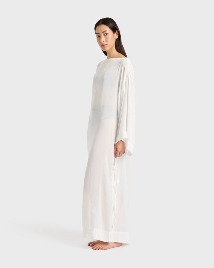bondi born Cremona Tie-Side Maxi Coverup - White
