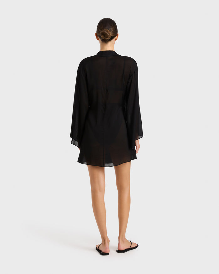 Bondi Born Cremona Wrap Mini Coverup - Black
