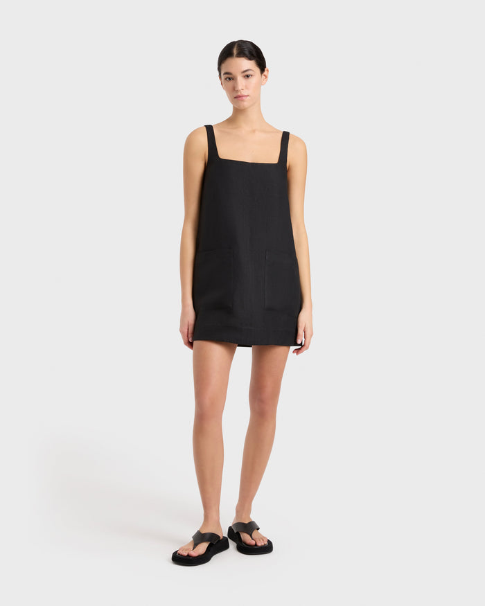bondi born Delphi A-line Mini Dress - Black