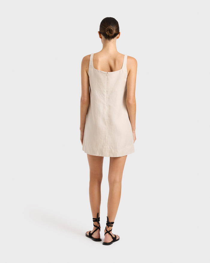 Bondi Born Delphi A-Line Mini Dress - Sand